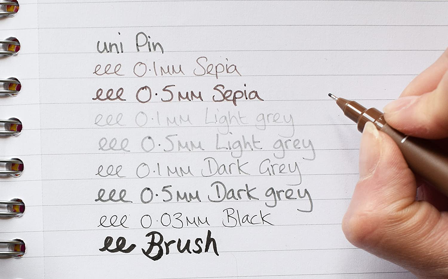uni-ball Drawing Pen, Sepia, Black, 8, grey, 8 count (Pack of 1) - Image 3