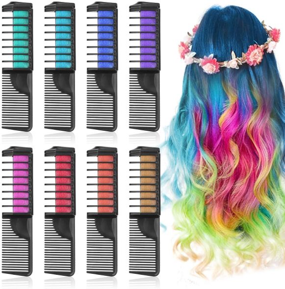 Lictin Hair Chalk Dye Combs Hair Chalk for Kids 10 Colors Temporary