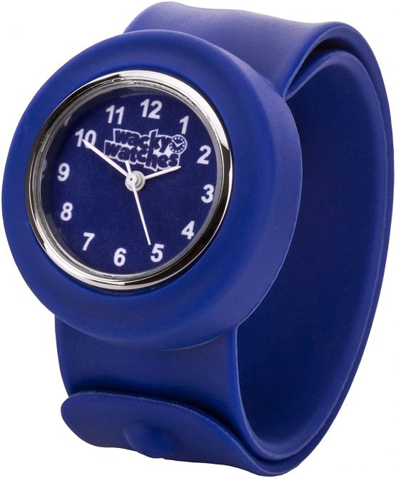 Popwatch Blue Colour Wacky Watch ® Slap Strap Fast Fit Kids Childrens Silicone Band Unisex Instant Fit Any Size