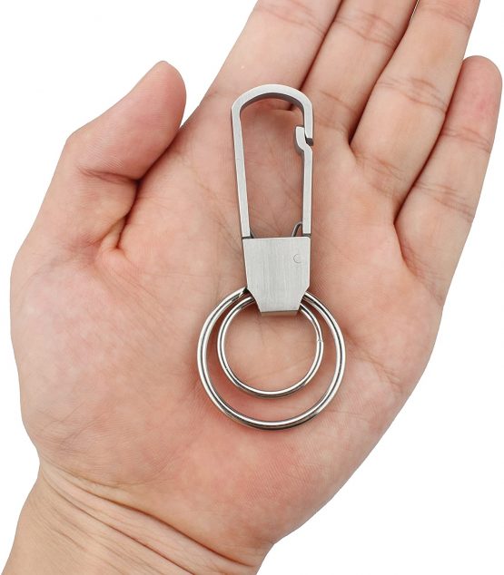 Wisdompro Keychain, 2 Pack Heavy Duty Keychain (One 8 Inch Pocket Keychain for Keys & Wallets and One Stainless Steel Key-Clips with Belt Hook) - Image 3