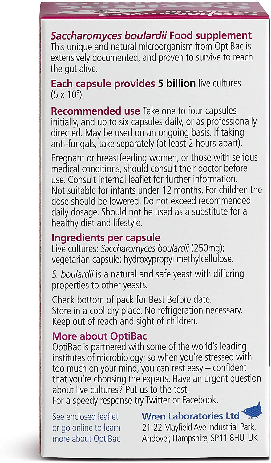 Optibac Probiotics Saccharomyces Boulardii, Vegan Digestive Probiotic Supplement with 5 Billion Live Cultures - Image 4