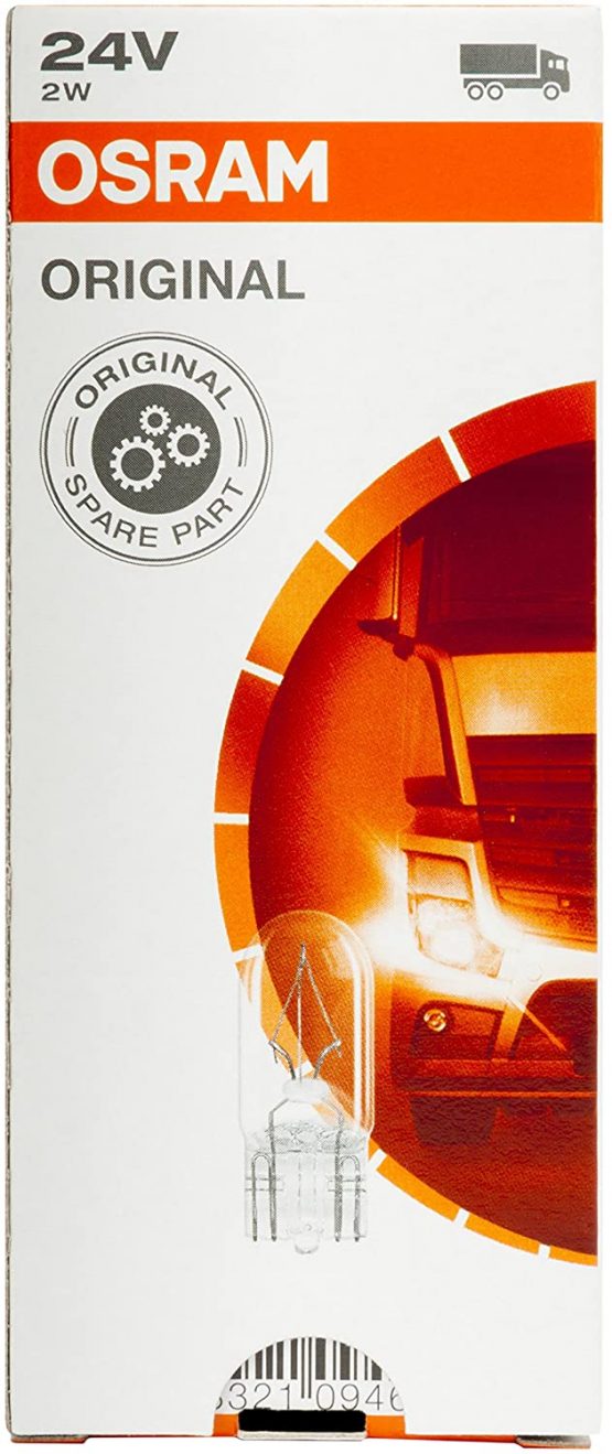 OSRAM 2840 T10 W2.1X9.5d Capless Bulb 24 V 2 W (Box of 10)