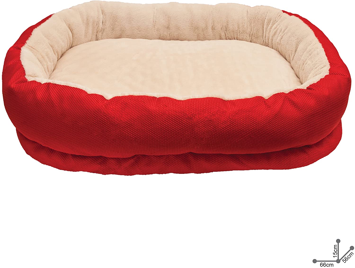 Rosewood Red Orthopaedic Dog Bed, 56 x 66cm, 53 x 72 x 15 cm (L x W x H) - Image 3