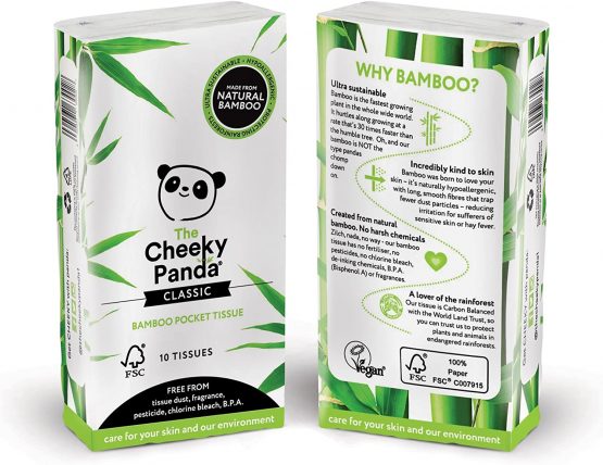 The Cheeky Panda – Bamboo Pocket Tissues, Hypoallergenic, Eco-Friendly, Super Soft, Strong & Sustainable, 80 count - Image 2