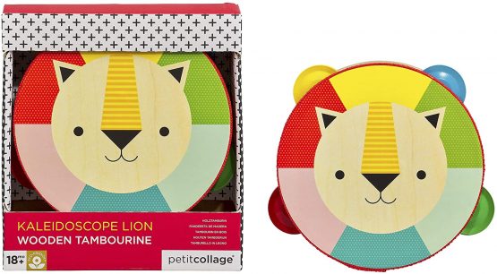Petit Collage PTC342 Kaleidoscope Lion Wooden Tambourine, Multi - Image 4