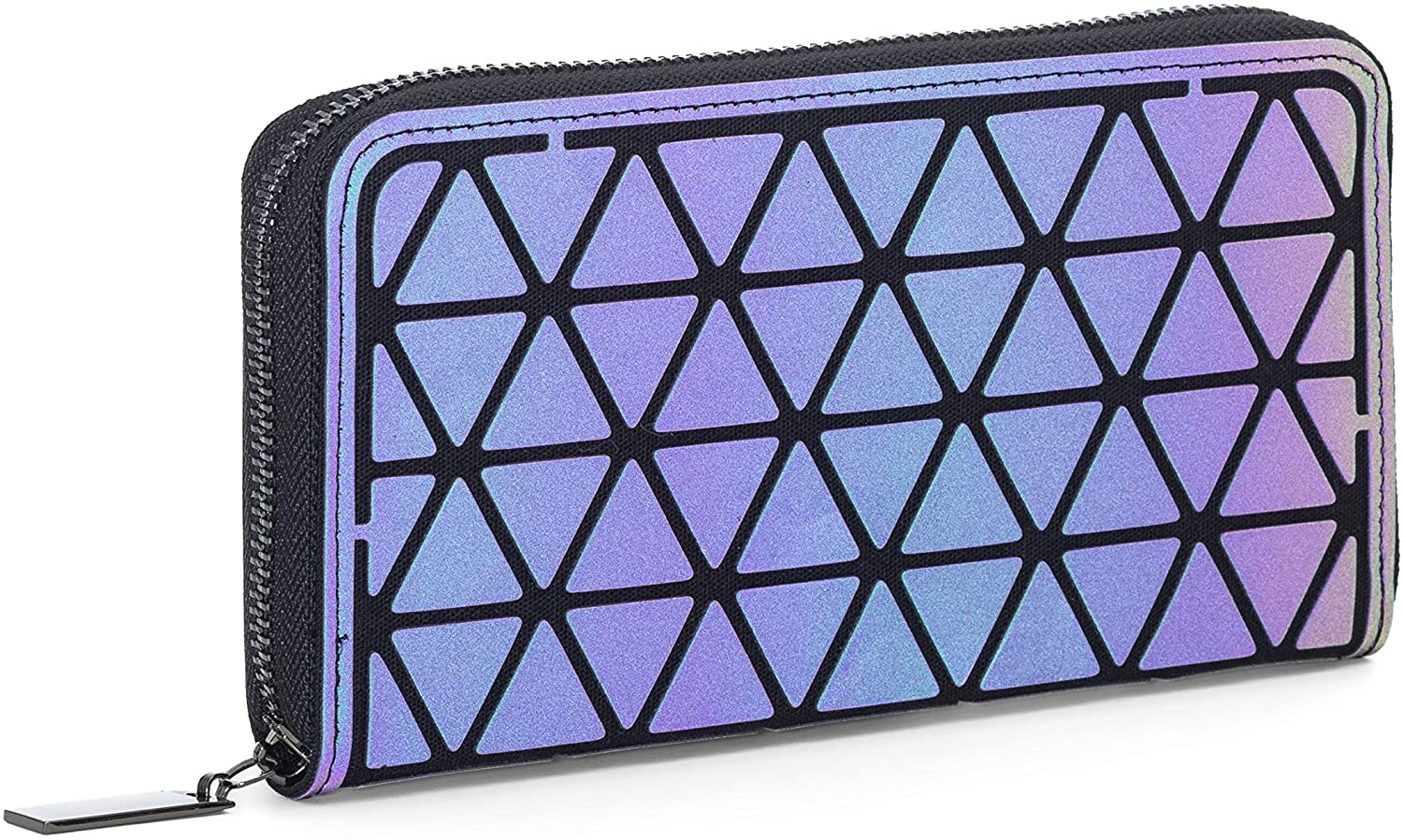 Majestic Peacock Geometric Holographic Wallet Purse Unique Iridescent Luminous Colour Changing Quirky Special Ladies Teenager Zipped + Store Phone Unusual Different Idea OwnIt