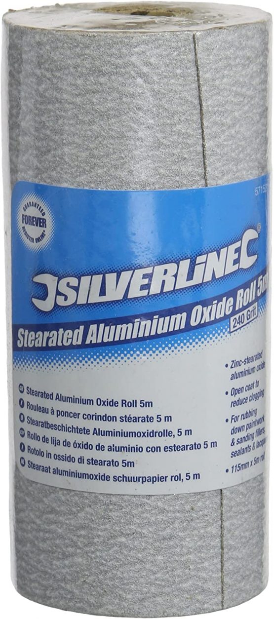 Silverline 228554 Stearated Aluminium Oxide Roll 5m 320 Grit