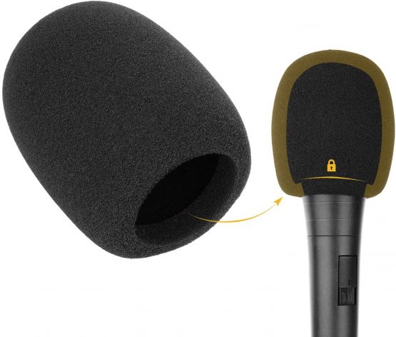 Microphone Mic Covers Foam Black ChromLives Handheld Mic Windscreen Microphone Foam Cover Perfect Pop Recording Top Grade 6 Pack - Image 4