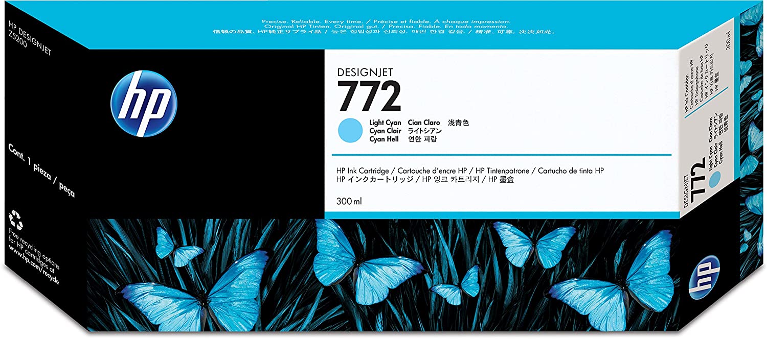 HP 772 300ml Designjet Ink Cartridge - Light Cyan, Standard