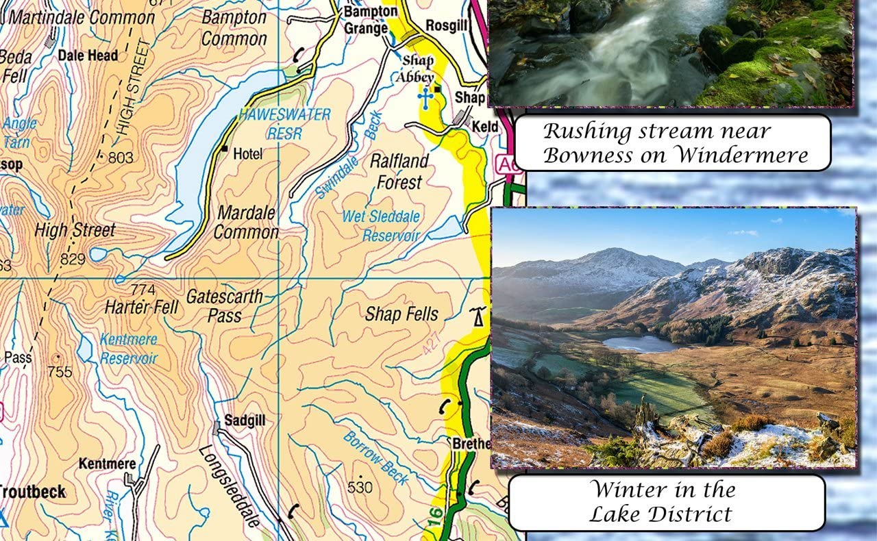 The Beautiful Lake District Map (42 x 59.4 cm) - Image 3