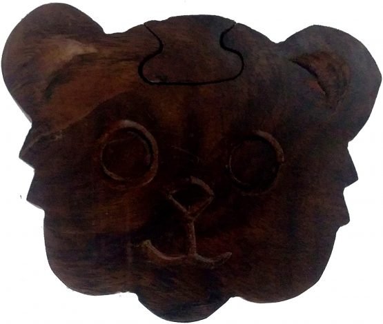 Purpledip Magic Wooden Puzzle Box 'Cute Teddy': Handmade Mystery Keepsake Box Game Gift (11966)