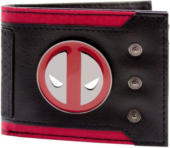 Marvel Deadpool Badge Triple Buttoned Black ID & Card Bifold Wallet - Image 2