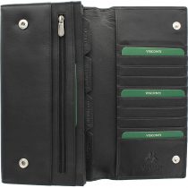 Visconti Leather Travel Organiser Wallet RFID Blocking 1179 Black
