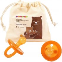 Sweetie Rubber Pacifier Natural Rubber Pacifier Rounded 1 Count 12-18 Months Original Natural Rubber Pacifier
