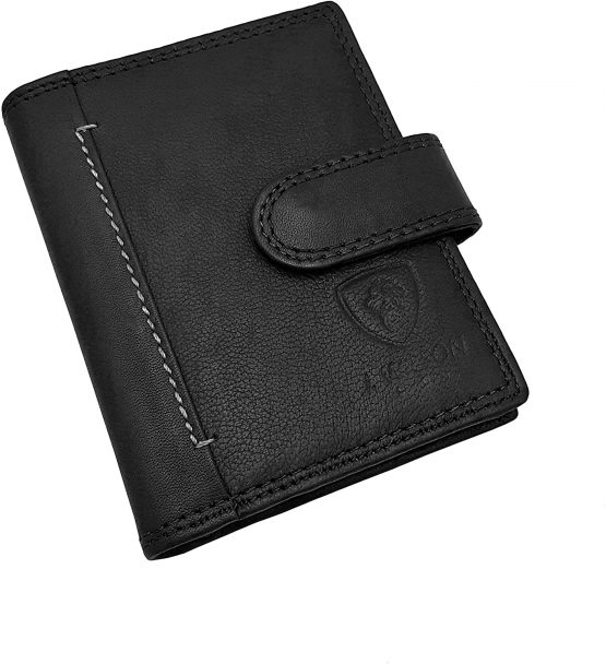 J Wilson London Designer Soft Genuine Leather Credit Card Holder Wallet with Plastic Sleeves RFID Safe Contactless Blocking ID Protection 16 Clear Plastic Pockets - 4 Further Card (Black) - Image 2