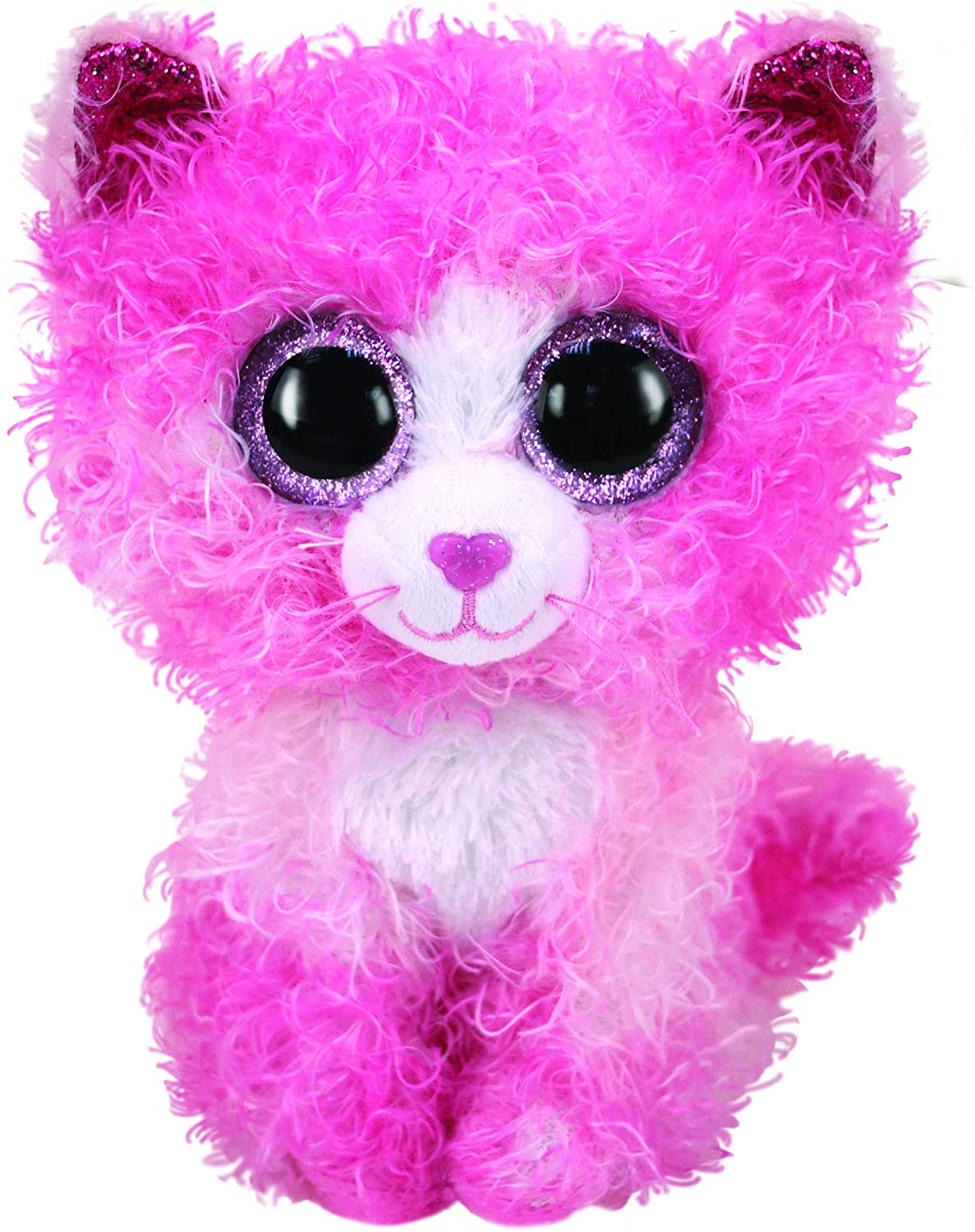 TY 2005073 Reagan Cat - Beanie Boos Stuffed Animal, Multicoloured, 15cm, Pink, White, 15 cm