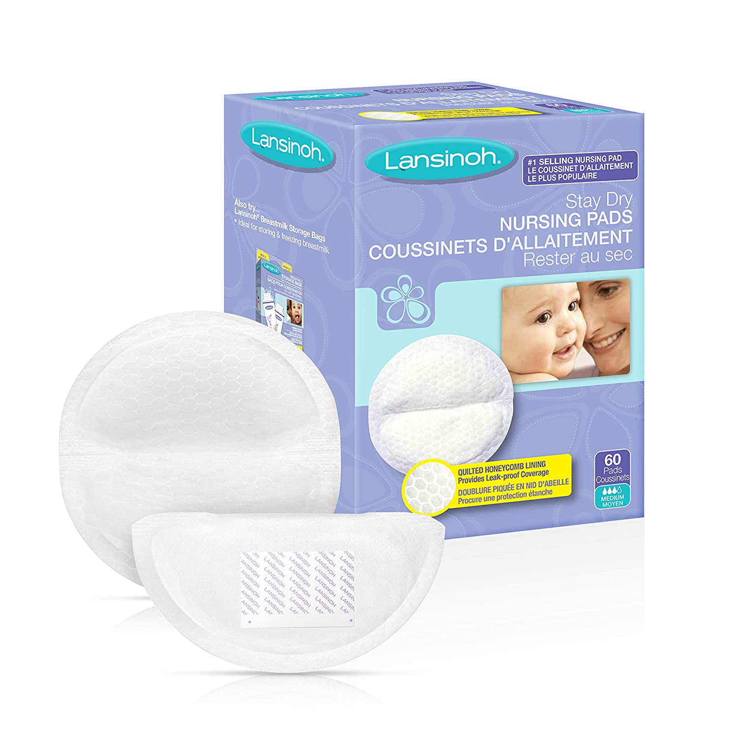 Lansinoh Disposable Nursing Pads - 60 ct, White