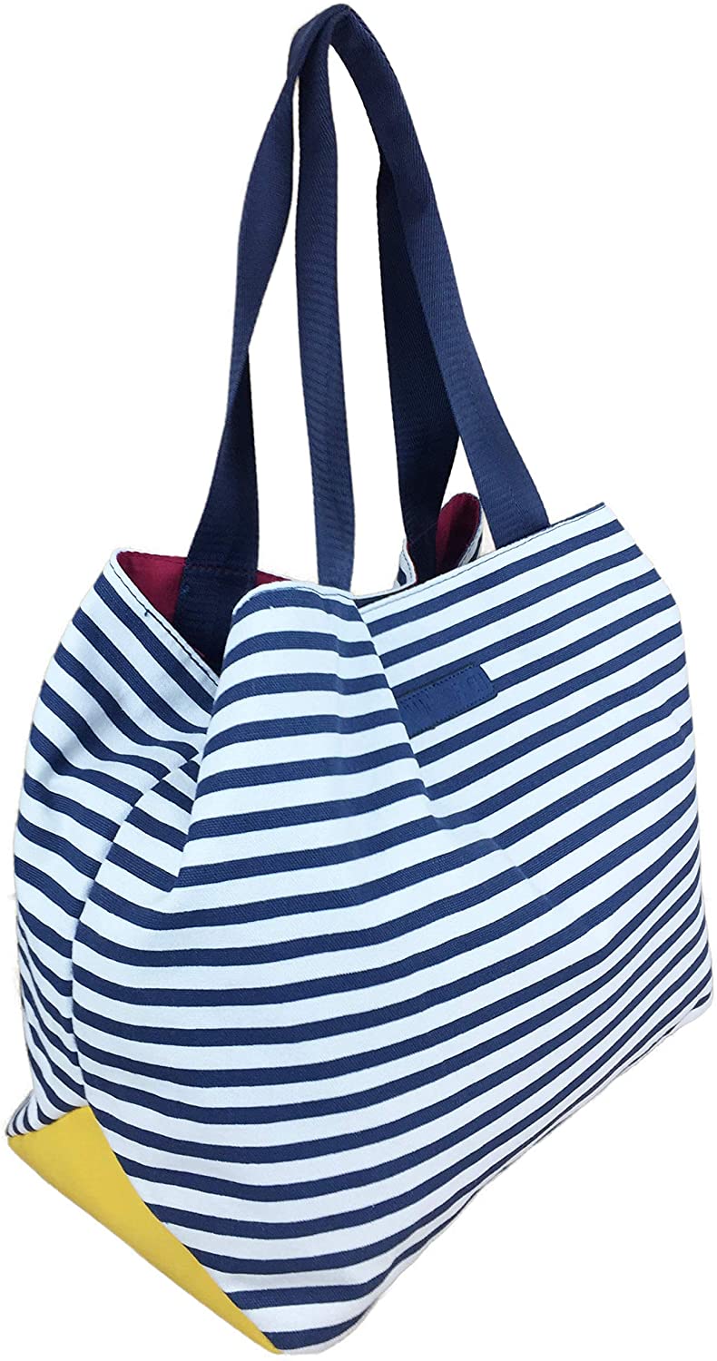 lined beach tote