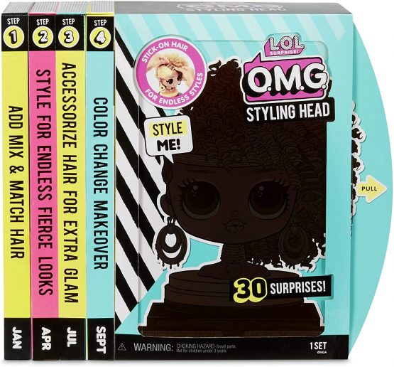 LOL Surprise OMG Styling Head with Stick-on Hair for Endless Styles - 30 Surprises and Accessories - Royal Bee - Image 2