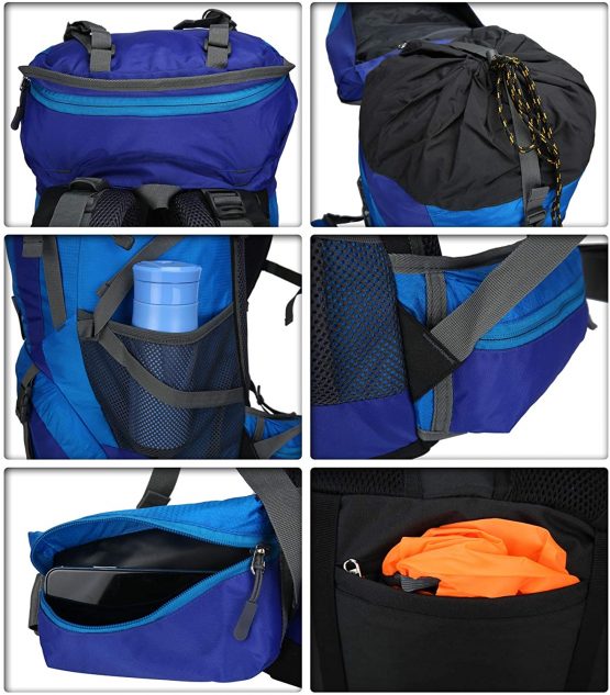 Doshwin 70L Large Backpack Camping Trekking Hiking Travel Rucksack for Women Men (with Rain Cover) - Image 4