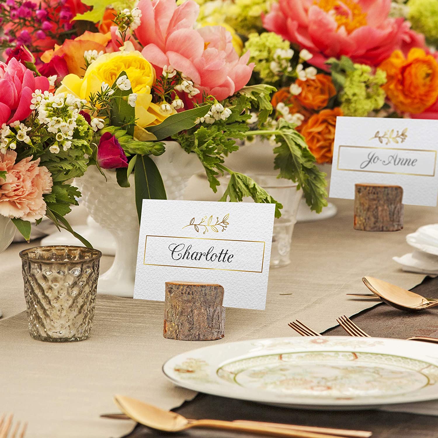 THE TWIDDLERS 50 Pine Wood Rustic Table Place Card Name Holders for Weddings & Events - Image 2
