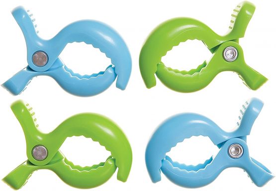 Dreambaby Stroller Clips (2 Blue/2 Green, Pack of 4) - Image 2