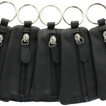 Ashlie Craft Logo Keyring with Zipped Leather Pouch ACK1 Pack of 5 Black