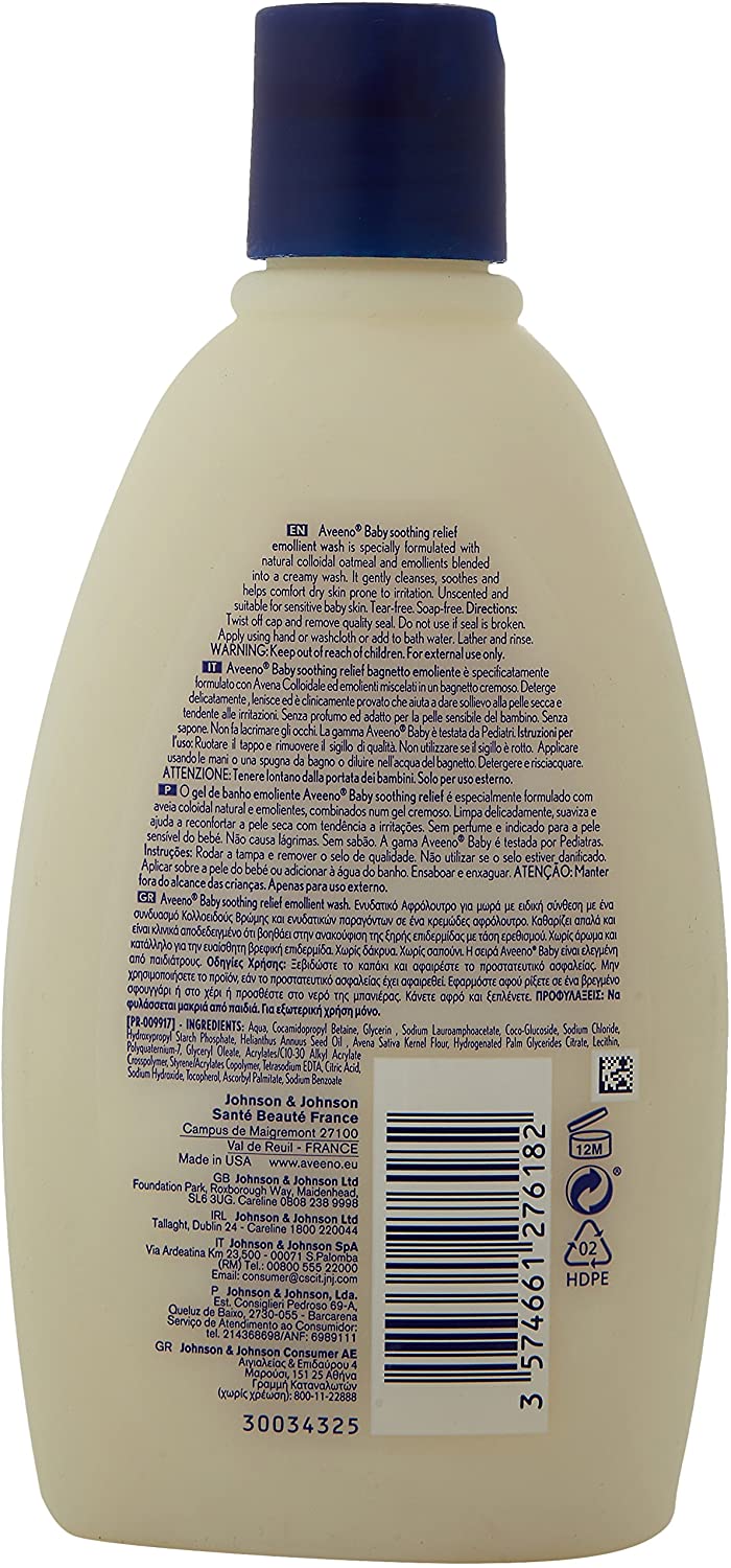 Aveeno Baby Soothing Relief Emollient Wash, 354ml, Other, 354 ml (Pack of 1) - Image 2
