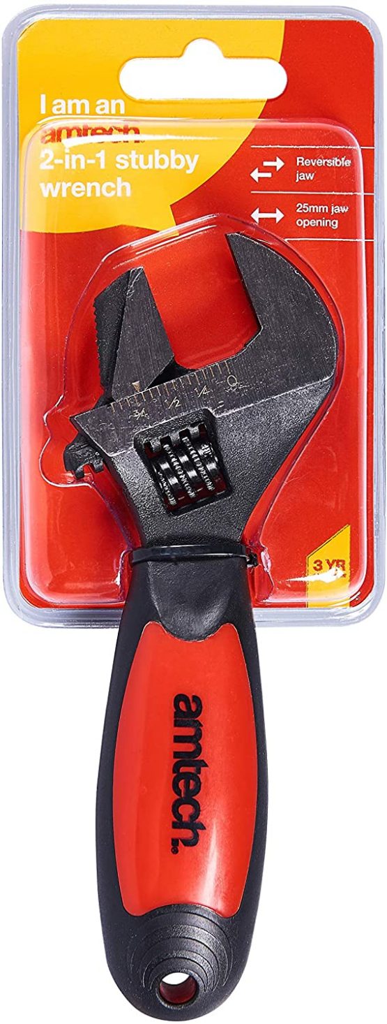 Amtech C1680B 2-in-1 Stubby Pipe Wrench/Adjustable Wrench - Image 3