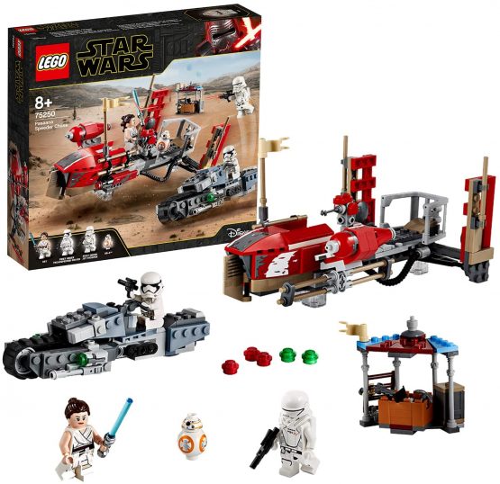 LEGO 75250 Star Wars Pasaana Speeder Chase Treadspeeder Tracked Vehicle Building Set, The Rise of Skywalker Collection