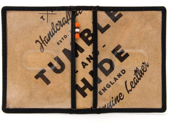Tumble and Hide Italian Tudor Leather Travel Card/Oyster Card Holder (Black) - Image 4