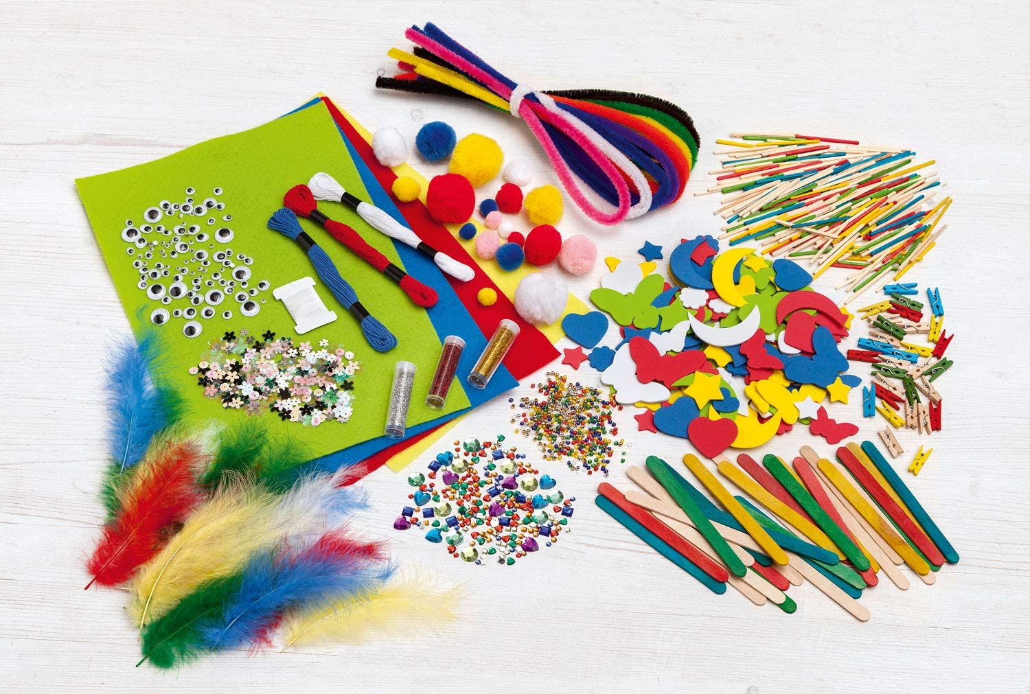 folia 935 - Creative Box, Craft Box with Colourful Material Mix for Crafts and Decorating Over 1300 Pieces - Image 4