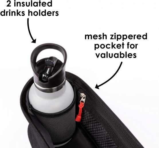 Diono Buggy Buddy Universal Stroller Organizer With Cup Holders, Secure Attachment, Zippered Pockets, Safe & Secure, Black, 1 Count (Pack of 1), 40395 - Image 4