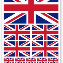 15 x Union Jack GB England Flag Decals Car Van Bike Waterproof Stickers, Multi-coloured