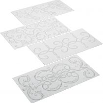 Cake Boss Plastic Baking Fondant Imprint Mats Set , 4-Piece - Transparent