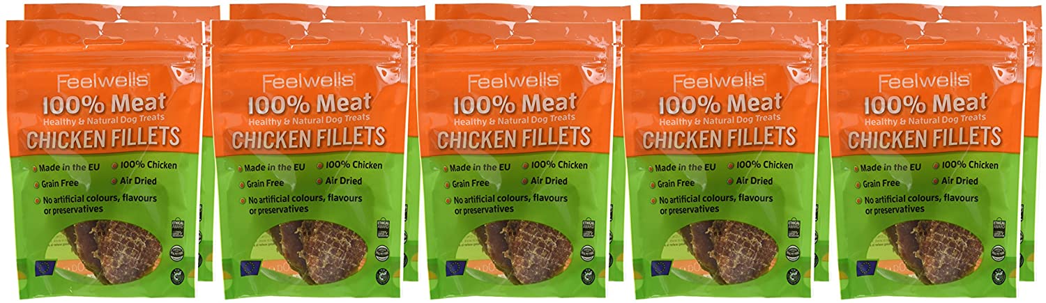 Feelwells 100% Meat Treats Chicken Fillets. 10 x 100g packs, 100 g (Pack of 10) - Image 4