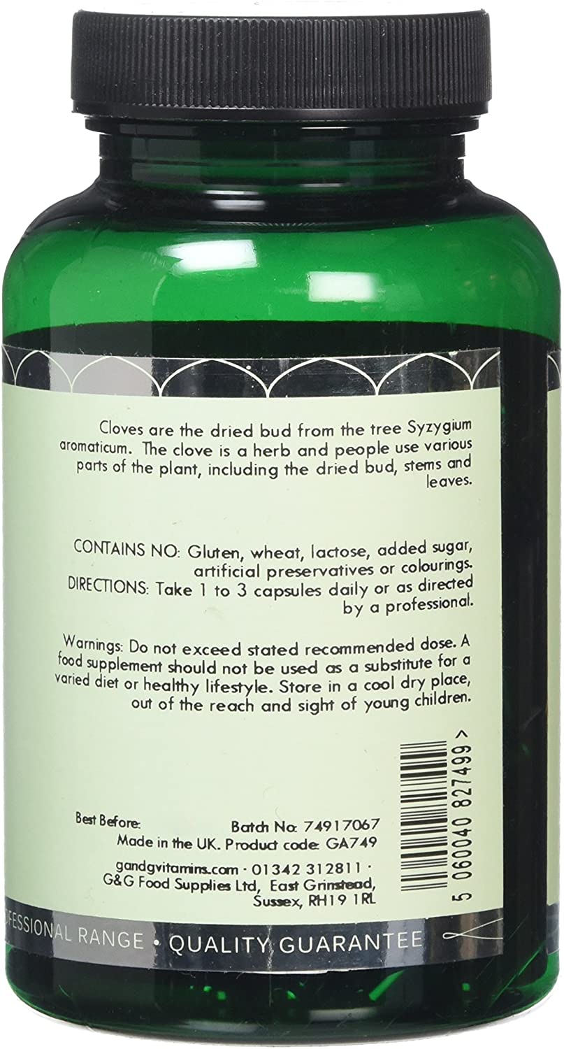 Cloves Powder Capsules 500mg - 120 Vegan Capsules - Natural Clove Powder Supplement - Non-GMO, Made in the UK - G&G Vitamins - Image 2
