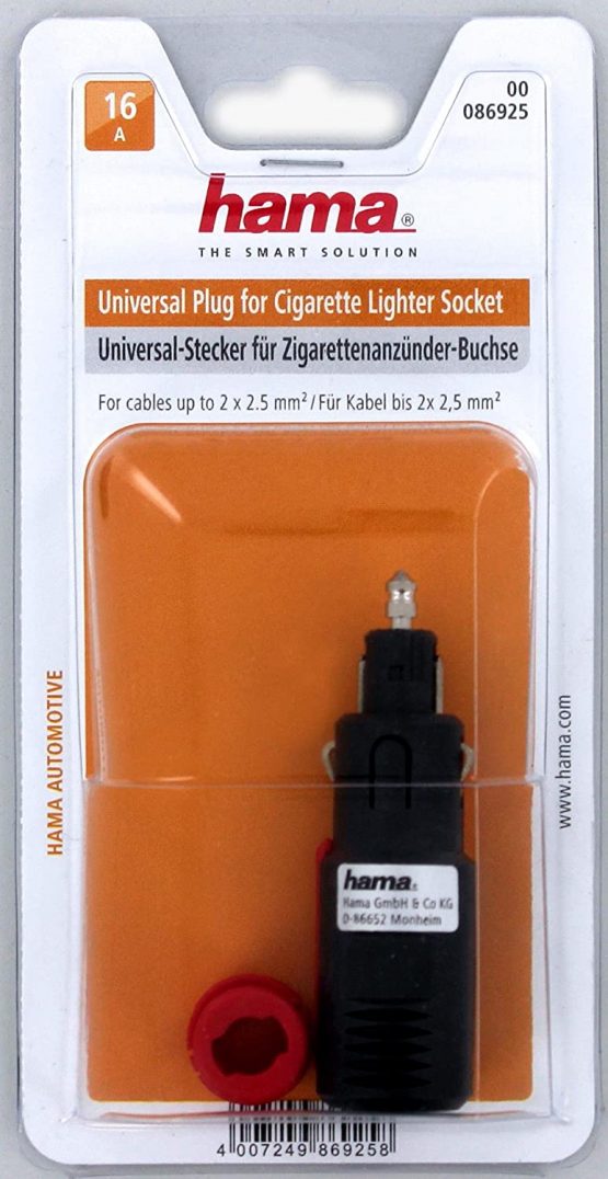 Hama | Universal Plug for Cigarette Lighter Socket – Red/Black - Image 3
