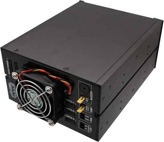 Syba 3-Bay Tray Less 3.5-Inch SATA/SAS Hard Drive Internal Enclosure with Independent Power Control Switch and LED Indicator - Black - Image 4