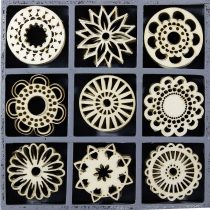 cArt-Us 10.5 x 10.5 cm Wooden Box Containing 45 Fantasy Circle Embellishments