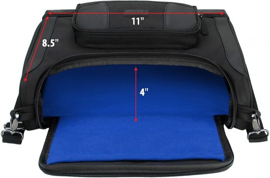 USA Gear Mini Projector Travel Messenger Bag Carry Case up to 31.8 x 19.81 x 10.41 cm - Accessory Pockets Customisable Dividers- Compatible with Select Elephas, Apeman, HuiHeng, Wimius and More- Black - Image 3