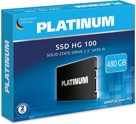 Platinum HG 100 2.5 inch internal SSD hard drive, 480 GB, for notebook, laptop and PC, SATA III