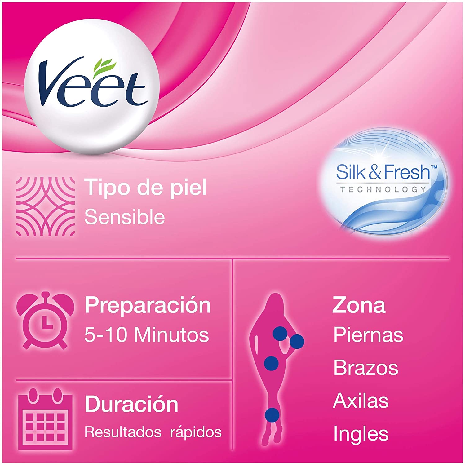 Veet Pure Hair Removal, in Shower Cream, Body & Legs, Normal Skin, 150ml Each, 1 Sponge, Long Lasting Smoothness - Image 3