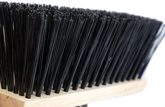 Newman and Cole 13" Wooden Broom Head with Stiff PVC Synthetic Poly Hard Bristle - Replacement Wooden Broom Head for Outdoor Garden Yard Brush Sweeping Wood Brush Head Fitted Fixing Bracket Connector - Image 4