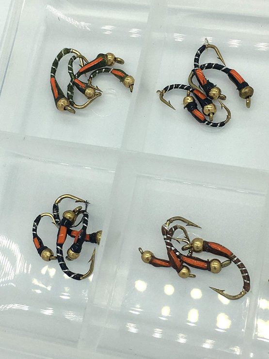 Fly Fishing 32 Beadhead Epoxy Buzzers + FREE FLY BOX Size 10-14 Trout Flies UK #DR1 - Image 3