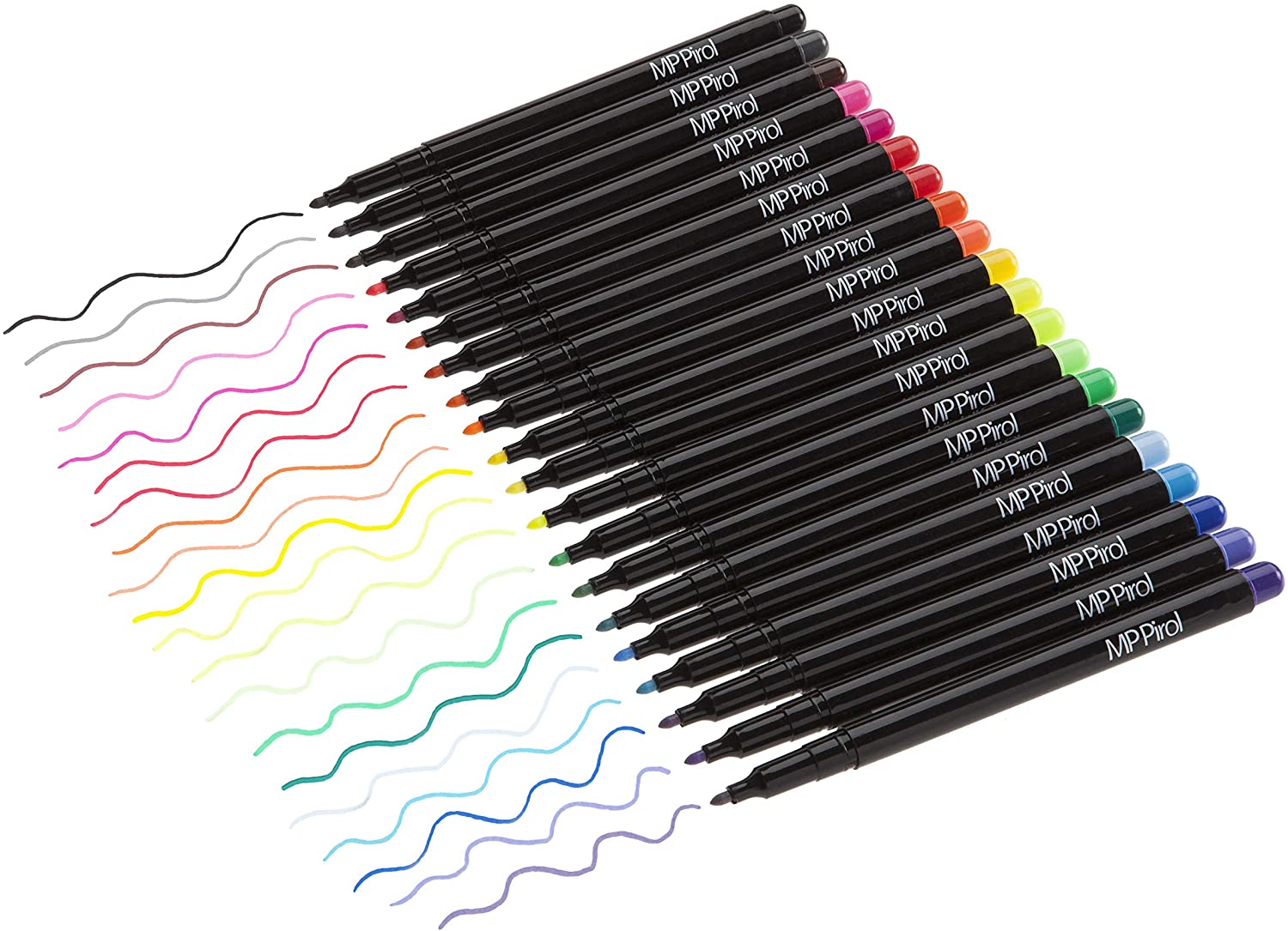 MP Pirol Set of 20 Fabric Markers - Washing Resist Quick Drying Non-Toxic and Permanent with Fine Tips Perfect for T-Shirts Shoes Bags Paper Complete with Textile Pencil Case Bonus - Image 2