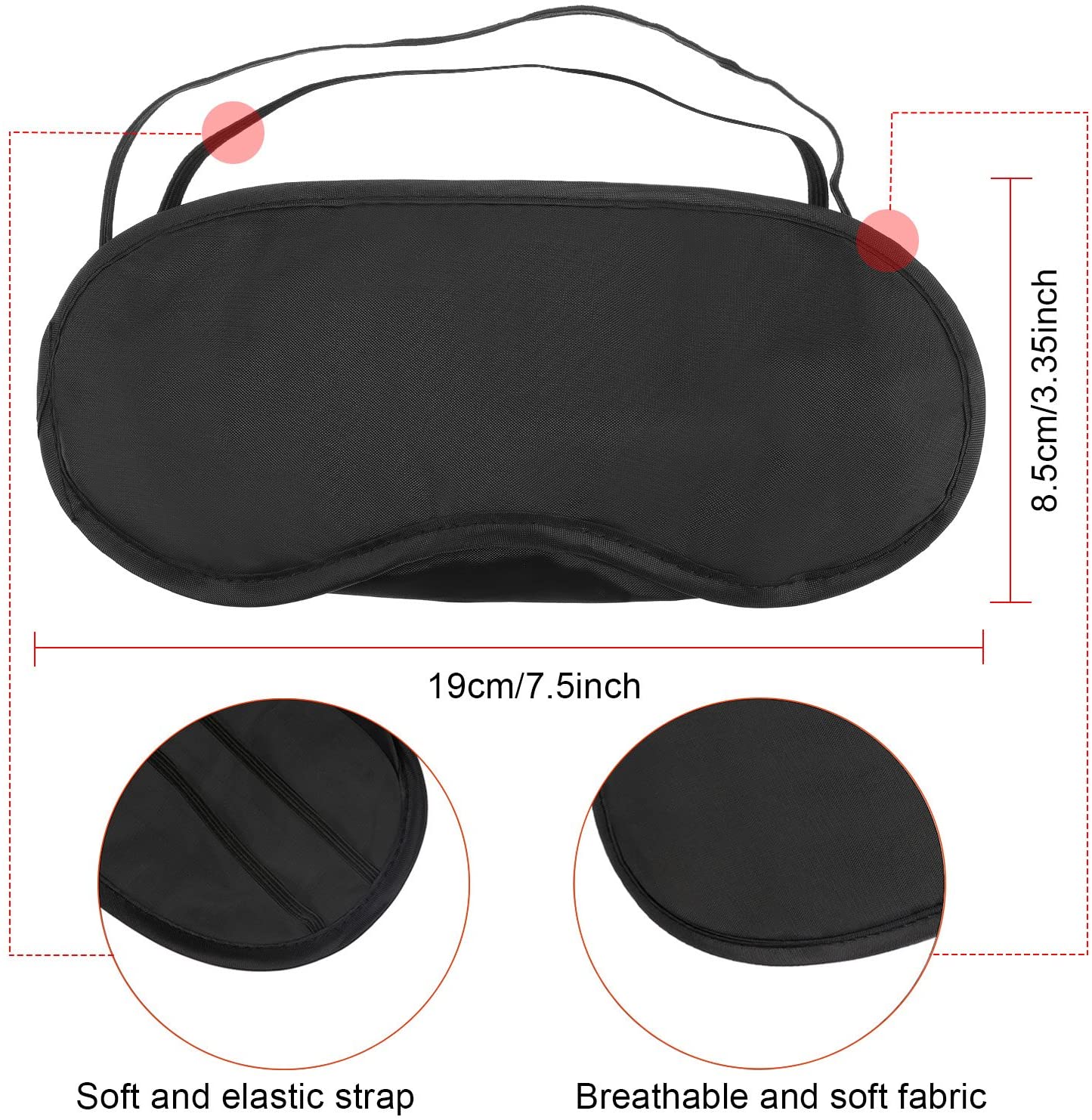 20 Pack Blindfold Eye Mask for Sleep Game Travel with Nose Pad (Black), 20 count (Pack of 1) - Image 3