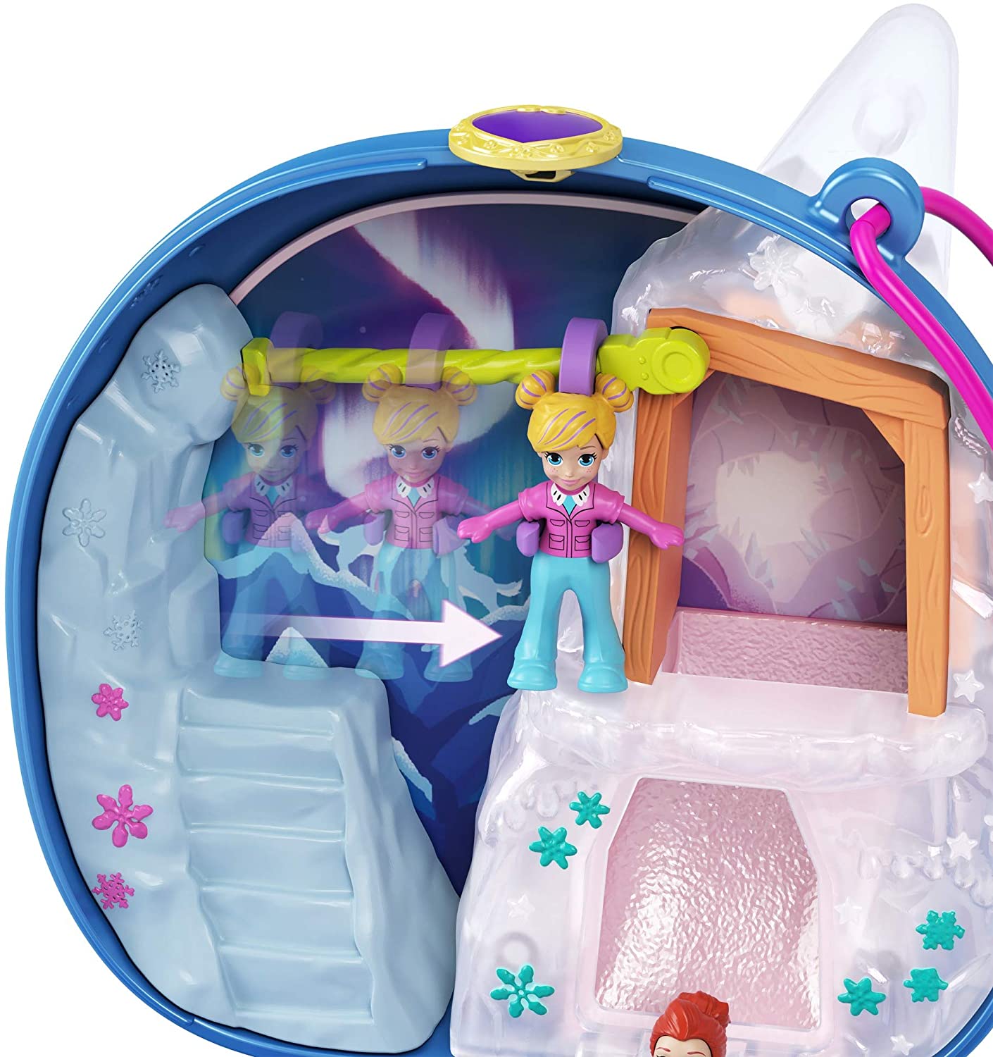 Polly Pocket Freezin' Fun Narwhal Compact with Fun Reveals, Micro Polly and Lila Dolls, Husky Dog & Sled - Image 4