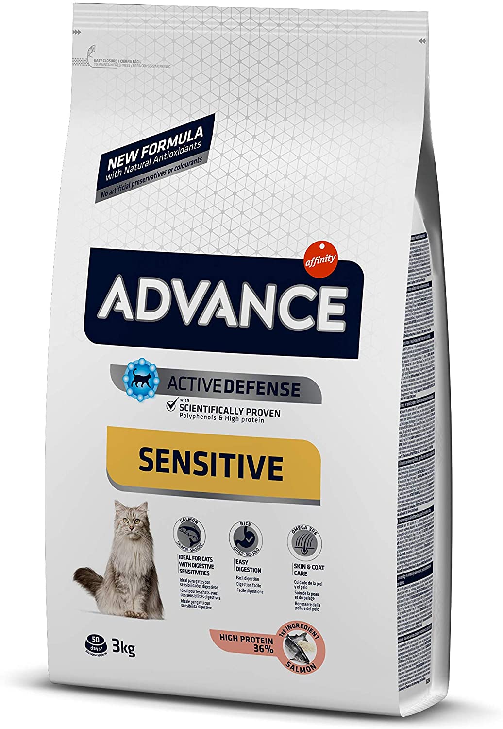 ADVANCE Adult salmon and rice dry food cat, pack of 1 (1 x 3 kg), 3 kg (Pack of 1)