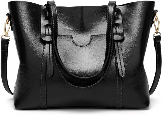 Aileese Womens Soft PU Leather Handbags Large Capacity Retro Vintage Top-Handle Casual Tote Shoulder Laptop Bags